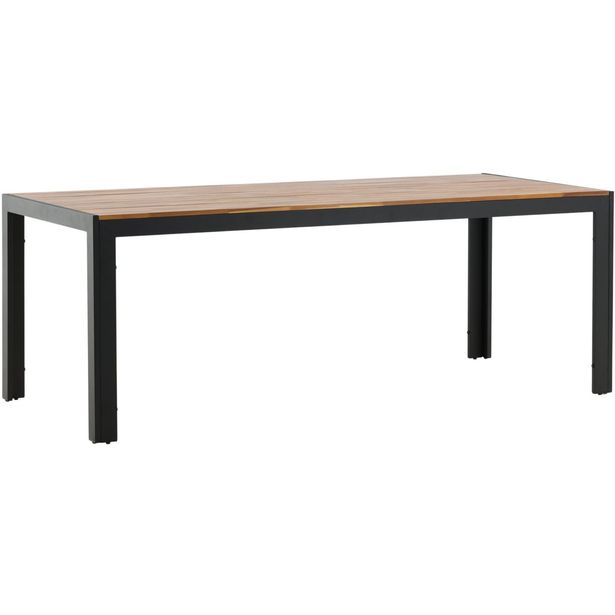 Ruokapöytä Venture Home Bois 205x90cm musta/akaasia