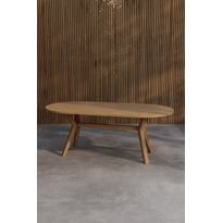 Soikea ruokapöytä Venture Home Kenya, 200x100cm, luonnollinen tiikki