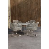 Ruokailuryhmä ulos Venture Home Tilos, 4-istuttava, vaaleanharmaa