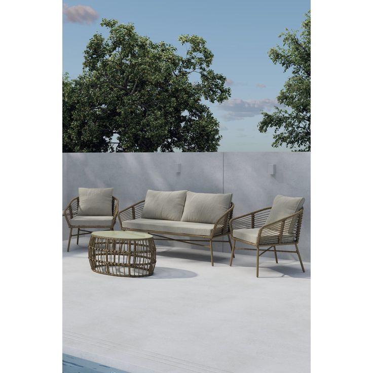 Oleskeluryhmä Venture Home Lipari, 4-istuttava, ruskea/beige
