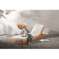 Aurinkovuode Venture Home Sunbed, 200cm, tiikki/beige