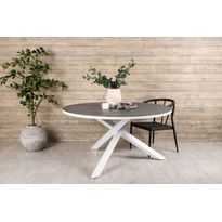 Pyöreä ruokapöytä Venture Home Copacabana 2, Ø140cm, harmaa/valkoinen