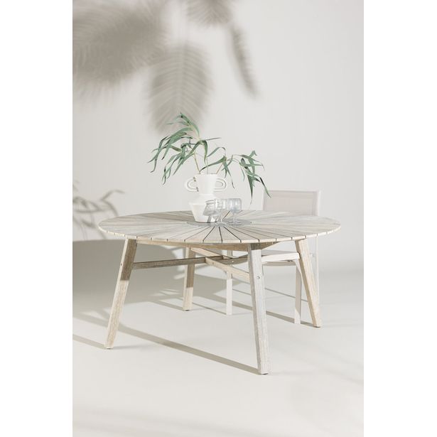 Ruokapöytä ulos Venture Home Rives, Ø150cm valkoinen
