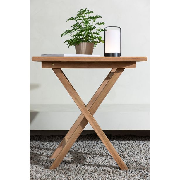 Parvekepöytä Venture Home Kenya 2, kokoontaittuva, 70x70cm, luonnollinen tiikki