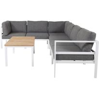 Moduulisohvaryhmä Venture Home Copacabana, 5-istuttava sohva + Brasilia-sohvapöytä, harmaa/valkoinen