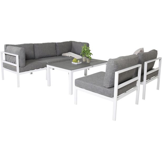 Moduulisohvaryhmä Venture Home Copacabana, 4-5 -istuttava, harmaa/valkoinen