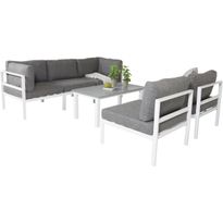 Moduulisohvaryhmä Venture Home Copacabana, 4-5 -istuttava + Parma-sohvapöytä, harmaa/valkoinen