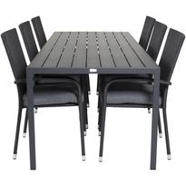Ruokailuryhmä Venture Home, 205x90cm Break-pöytä + 6 pinottavaa Anna-tuolia