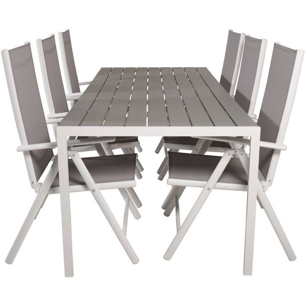 Ruokailuryhmä Venture Home, 205x90cm Break-pöytä + 6 Break-säätötuolia