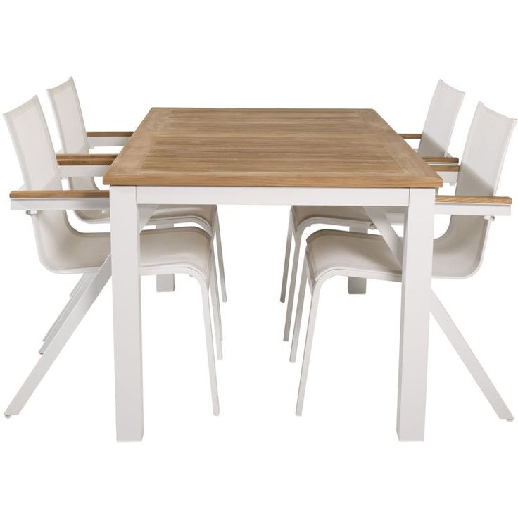 Ruokailuryhmä Venture Home, 152/210x90cm jatkettava Panama-pöytä + 4 pinottavaa Mexico-tuolia