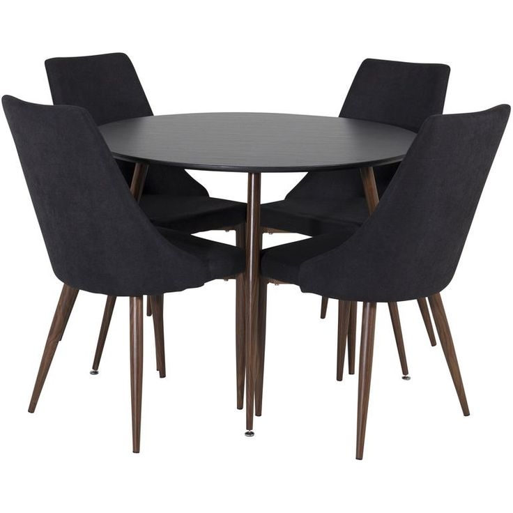 Ruokailuryhmä Venture Home, ⌀100cm Plaza-pöytä + 4 Leone-tuolia