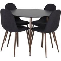 Ruokailuryhmä Venture Home, ⌀100cm Plaza-pöytä + 4 Polar-tuolia
