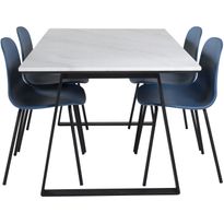 Ruokailuryhmä Venture Home, 140x90cm musta Estelle-pöytä + 4 Arctic-tuolia