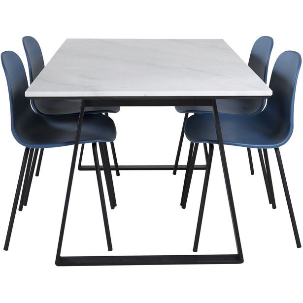 Ruokailuryhmä Venture Home, 140x90cm musta Estelle-pöytä + 4 Arctic-tuolia