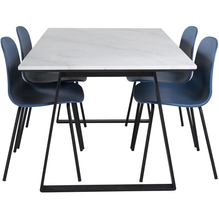 Ruokailuryhmä Venture Home, 140x90cm musta Estelle-pöytä + 4 Arctic-tuolia