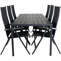 Ruokailuryhmä Venture Home, 205x90cm Break-pöytä + 6 Albany-säätötuolia