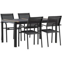 Ruokailuryhmä Venture Home, 150x100cm Togo-pöytä + 4 pinottavaa Santorini-tuolia