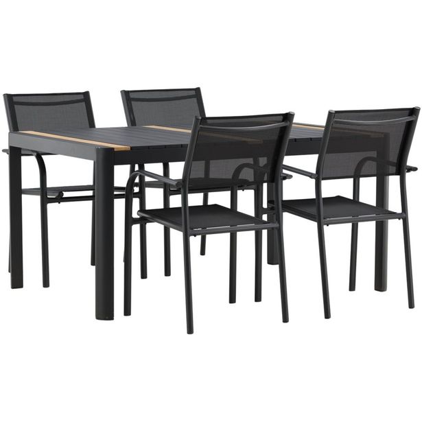 Ruokailuryhmä Venture Home, 150x100cm Togo-pöytä + 4 pinottavaa Santorini-tuolia
