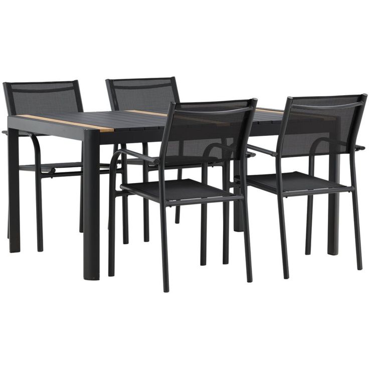 Ruokailuryhmä Venture Home, 150x100cm Togo-pöytä + 4 pinottavaa Santorini-tuolia