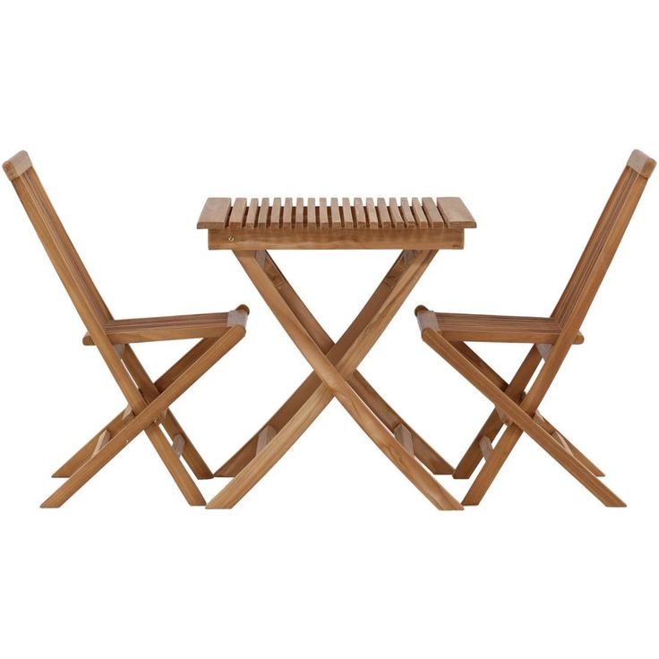 Parvekeryhmä Venture Home, 70x70cm Ghana-taittopöytä + 2 Kenya-taittotuolia