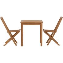 Parvekeryhmä Venture Home, 70x70 cm Kenya-pöytä + 2 Kenya-taittotuolia
