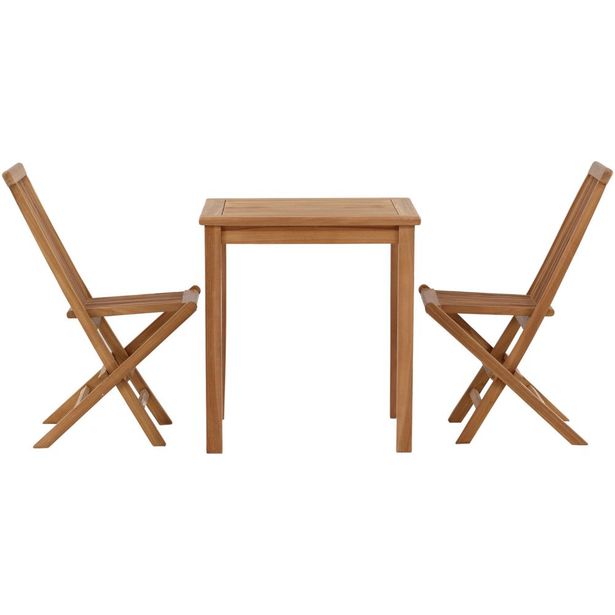 Parvekeryhmä Venture Home, 70x70 cm Kenya-pöytä + 2 Kenya-taittotuolia
