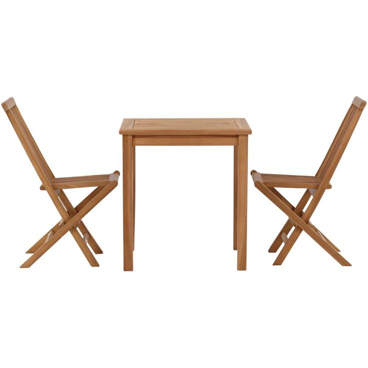 Parvekeryhmä Venture Home, 70x70 cm Kenya-pöytä + 2 Kenya-taittotuolia