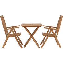 Parvekeryhmä Venture Home, 70x70cm Kenya-pöytä + 2 Kenya-säätötuolia