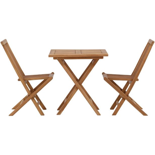 Parvekeryhmä Venture Home, 70x70cm Kenya-pöytä + 2 Kenya-taittotuolia