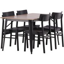 Ruokailuryhmä Venture Home, 140x80cm ruskea Tempe-pöytä + 4 Montros-tuolia