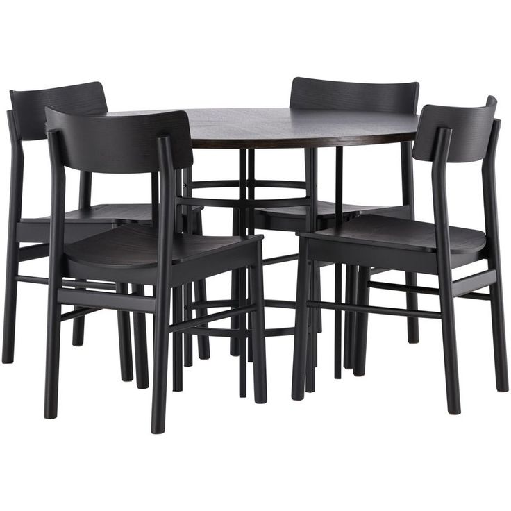 Ruokailuryhmä Venture Home, ⌀115cm Copenhagen-pöytä + 4 Montros-tuolia
