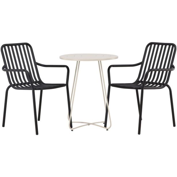 Parvekeryhmä Venture Home, ø60cm Bacong-pöytä + 2 Peking-tuolia