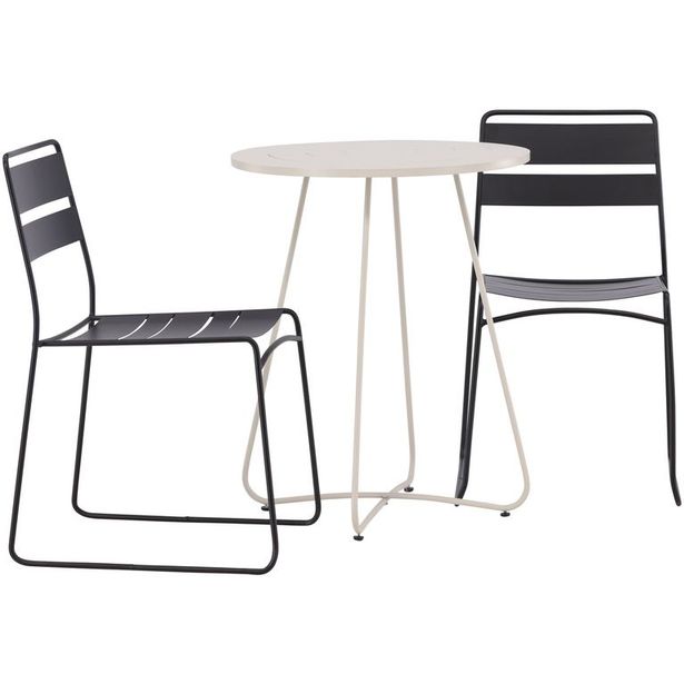 Parvekeryhmä Venture Home, ø60cm Bacong-pöytä + 2 Lina-tuolia
