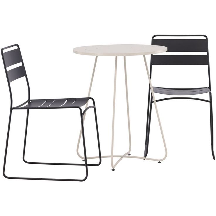 Parvekeryhmä Venture Home, ø60cm Bacong-pöytä + 2 Lina-tuolia