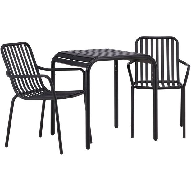 Parvekeryhmä Venture Home, 70x70cm Borneo-pöytä + 2 Peking-tuolia