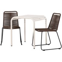 Parvekesetti Venture Home, beige Borneo-pöytä 70x70cm + 2 Lindos-tuolia