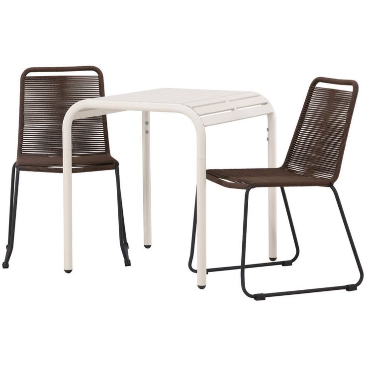 Parvekesetti Venture Home, beige Borneo-pöytä 70x70cm + 2 Lindos-tuolia
