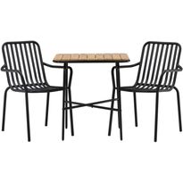 Parvekeryhmä Venture Home, 88x70cm Holmbeck-pöytä + 2 mustaa Peking-tuolia