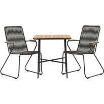 Parvekeryhmä Venture Home, 88x70cm Holmbeck-pöytä + 2 Bois-tuolia