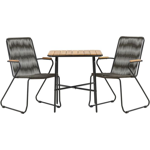 Parvekeryhmä Venture Home, 88x70cm Holmbeck-pöytä + 2 Bois-tuolia