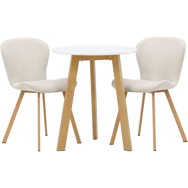 Ruokailuryhmä Venture Home, Leonora-ruokapöytä + 2 Lilja-tuolia, valkoinen/beige