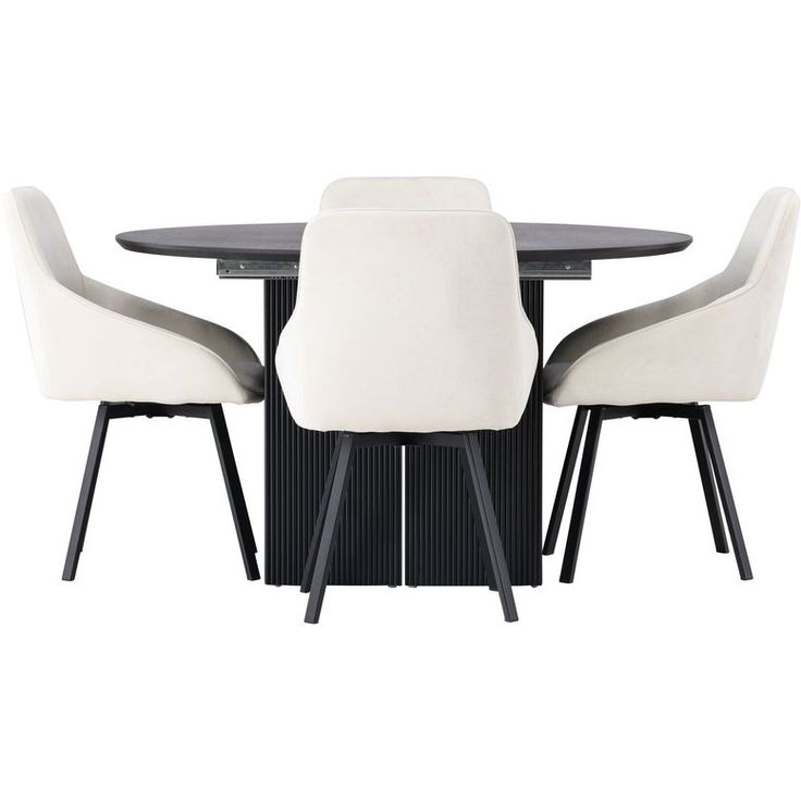 Ruokailuryhmä Venture Home, ⌀130cm, jatkettava Matilda-pöytä + 4 Rosie-tuolia