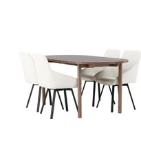 Ruokailuryhmä Venture Home, 180x90cm ruskea Andy-pöytä + 4 Rosie-tuolia