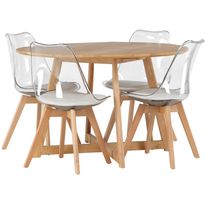 Ruokailuryhmä Venture Home, ⌀120cm Yakidon-pöytä + 4 Edvin-tuolia