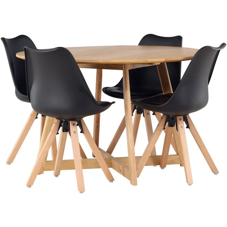 Ruokailuryhmä Venture Home, ⌀120cm Yakidon-pöytä + 4 Zeno-tuolia