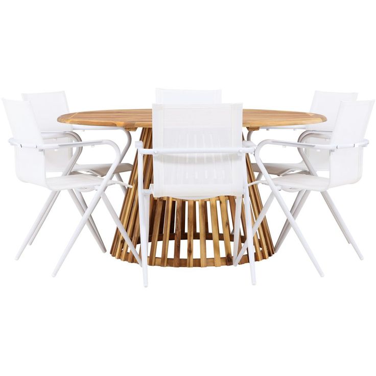 Ruokailuryhmä Venture Home, ø150cm Tucumán-pöytä + 6 Alina-tuolia