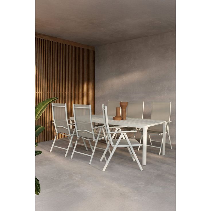 Ruokailuryhmä Venture Home, 200x90cm beige Giardini-pöytä + 4 beigeä Break-tuolia