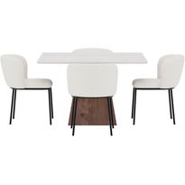 Ruokailuryhmä Venture Home, Cael-pöytä 120x120cm mocca/kivikuvio + 4 Edina-tuolia