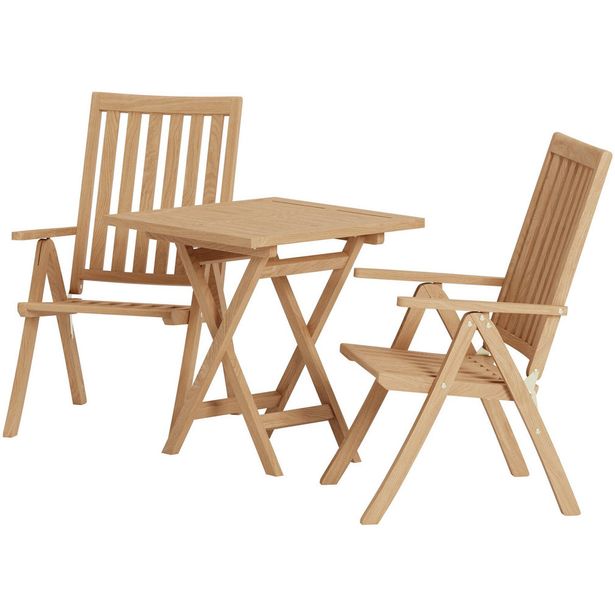 Parvekesetti Venture Home, Kenya-pöytä 70x70cm + korkeampaa 2 Kenya-tuolia, nature