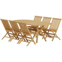 Ruokailuryhmä ulos Venture Home, Kenya-pöytä 200x90cm + 6 Kenya-tuolia, nature